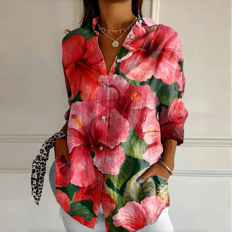 Joanne Blouse - Floral Abstract Print