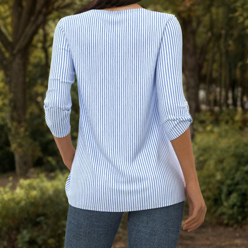 Casual Striped Blouse Susan Julie casual-striped-blouse-susan-julie