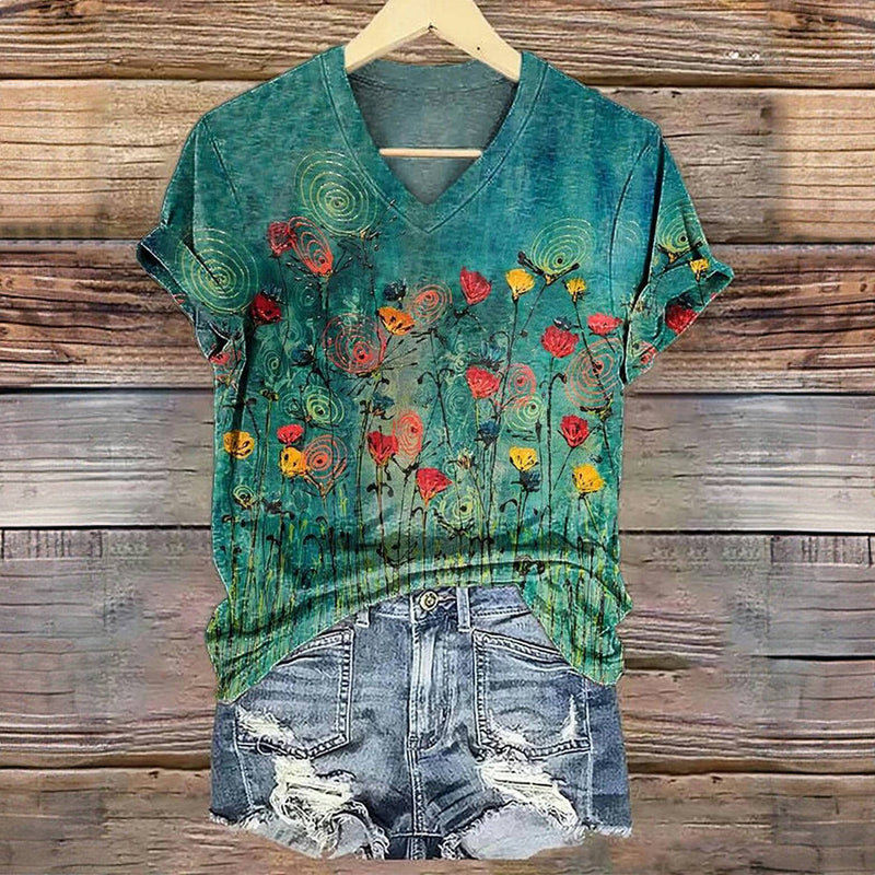 Lucille | Vintage Bohemian Floral Print Women's T-Shirt main image 1