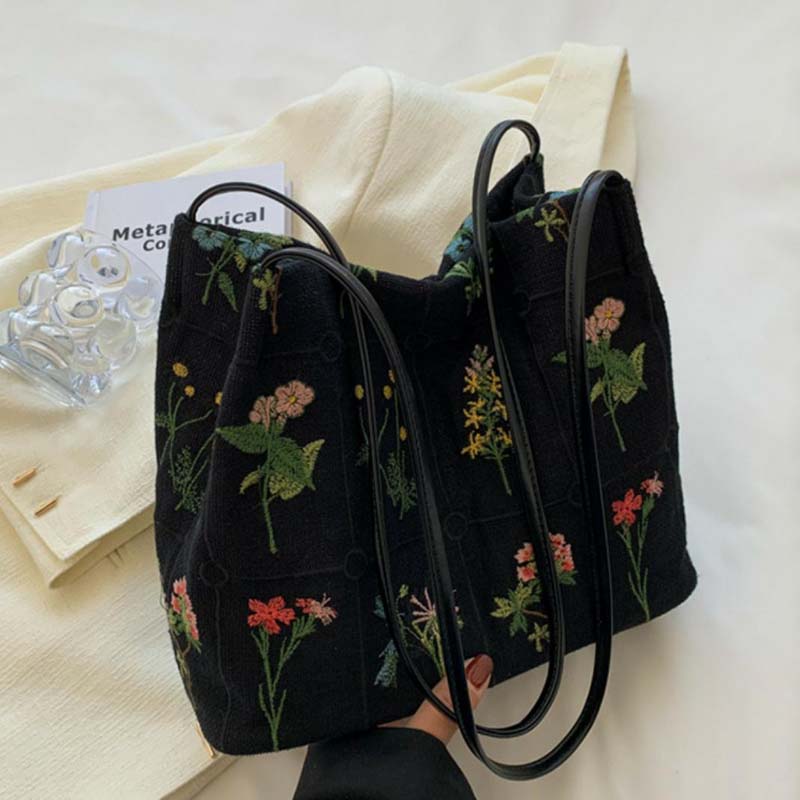 Vintage Flower Embroidery Bag