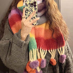 Colourful Striped Warm Scarf