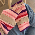 Colourful Striped Warm Gloves