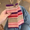 Colourful Striped Warm Gloves