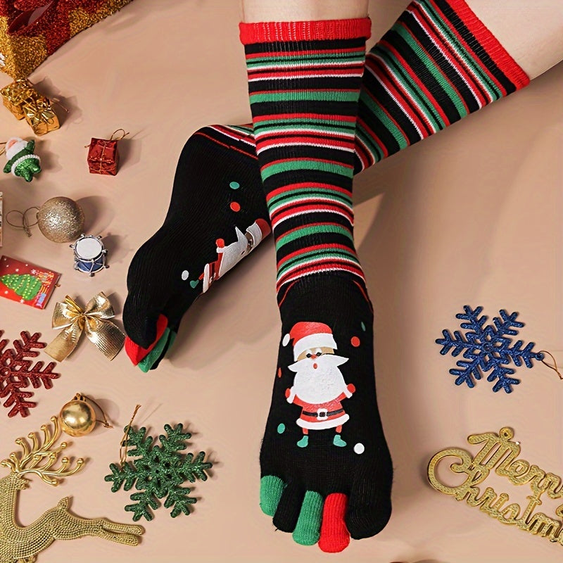 Five Toe Christmas Socks