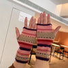 Colourful Striped Warm Gloves