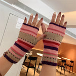 Colourful Striped Warm Gloves