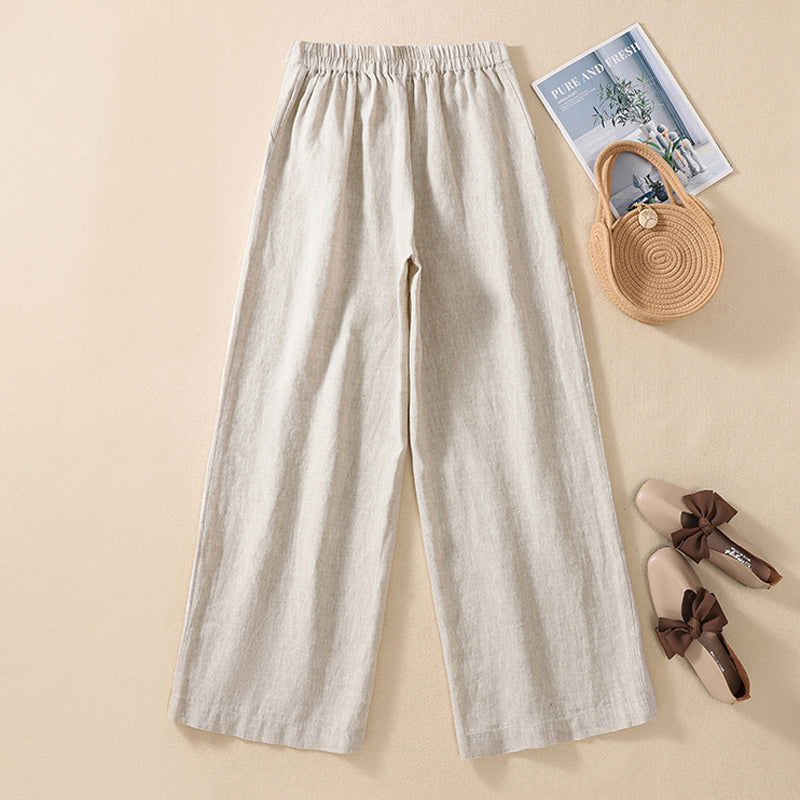 【Cotton And Linen】Casual Wide Leg Trousers