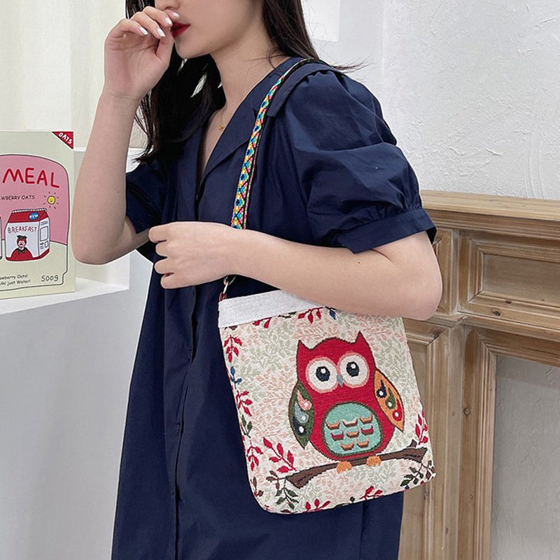 Owl Embroidered Casual Bag