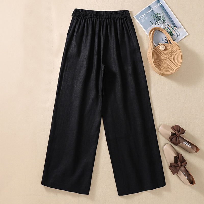 【Cotton And Linen】Casual Wide Leg Trousers