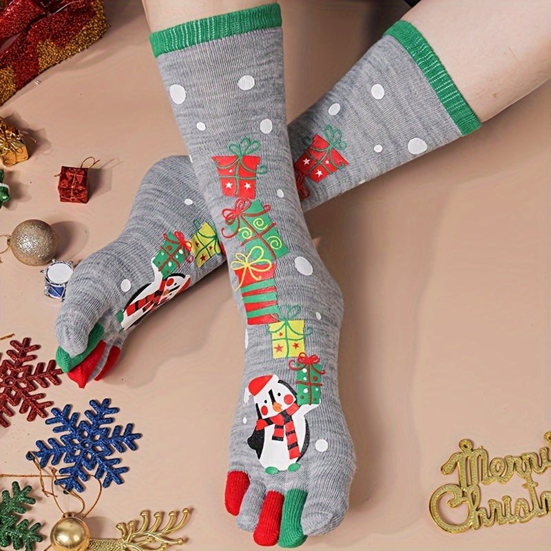 Five Toe Christmas Socks