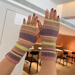 Colourful Striped Warm Gloves