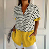 Colour Block Polka Dot Blouse