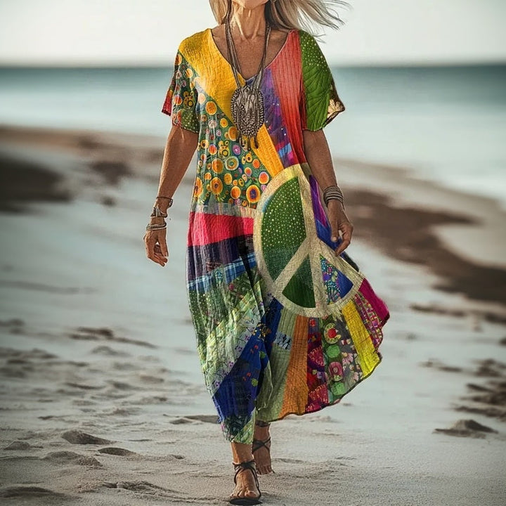 Vintage Floral Print Dress