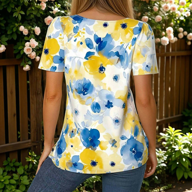 Vintage Floral Print Blouse