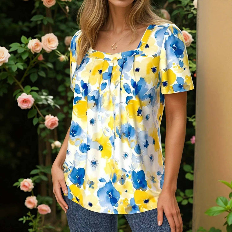 Vintage Floral Print Blouse