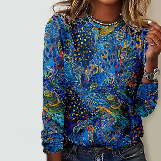 Casual Abstract Print Blouse