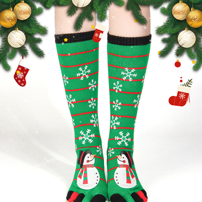 Five Toe Christmas Socks