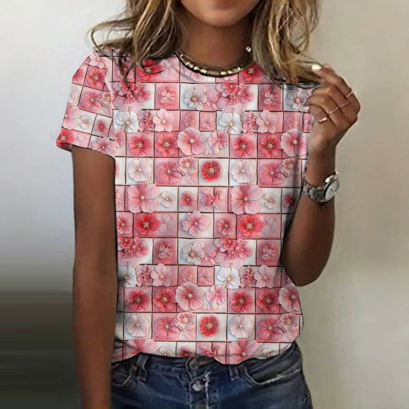 Floral Print Casual T-Shirt