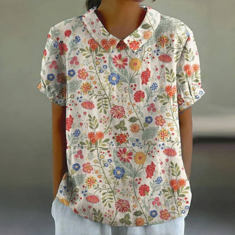 Vintage Floral Print Blouse