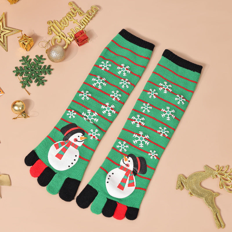 Five Toe Christmas Socks