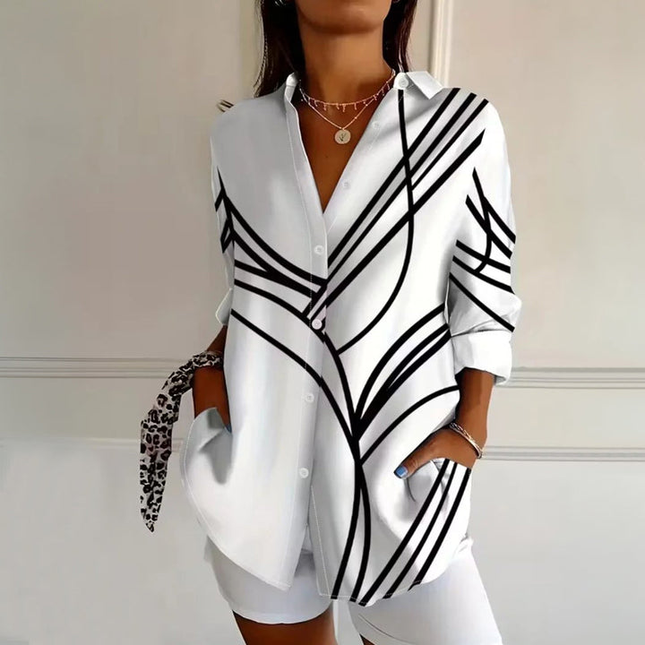 Floral Print Pleated Blouse