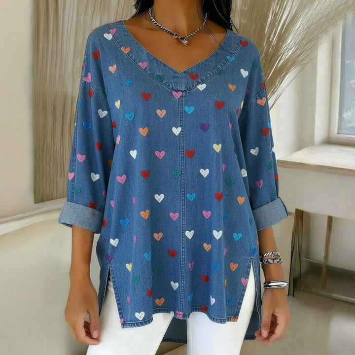 Floral Print Pleated Blouse