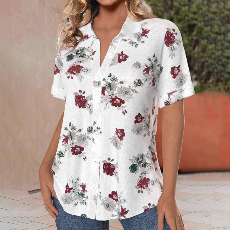 Casual Floral Print Blouse