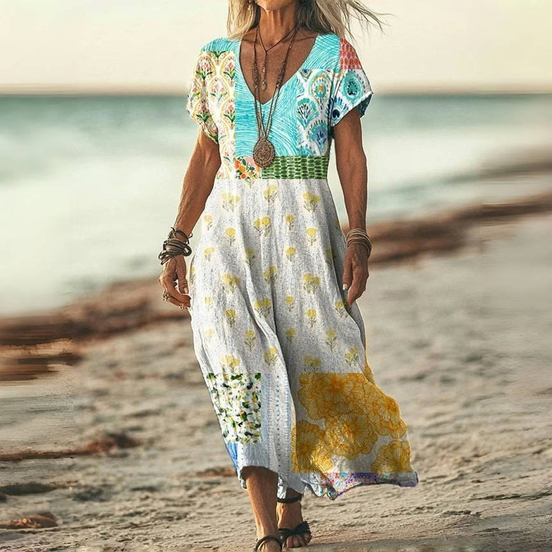 Vintage Floral Print Dress