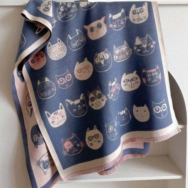 Casual Cat Print Scarf