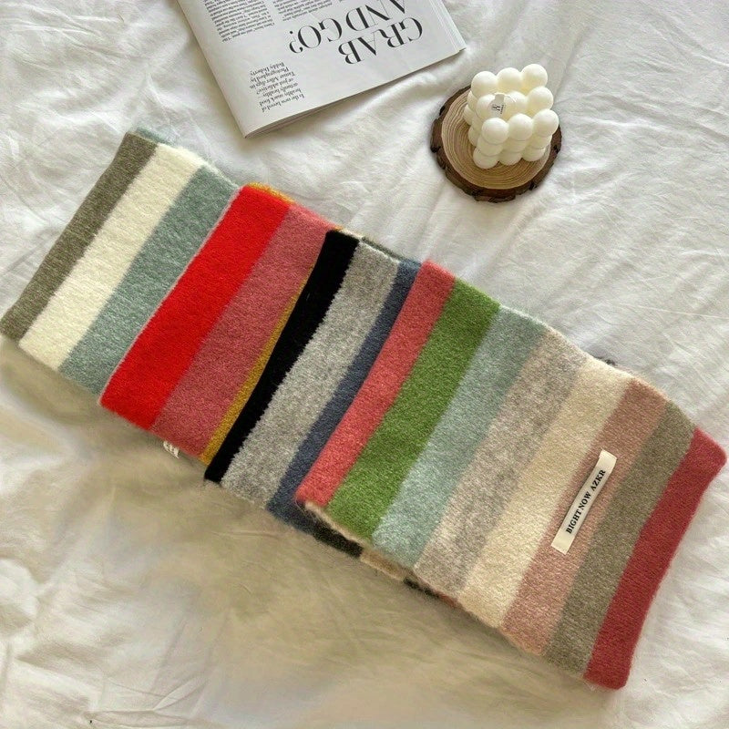 Colourful Striped Warm Scarf