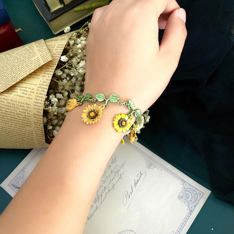 Vintage Sunflower Bracelet