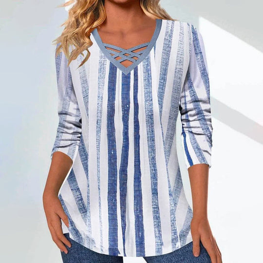 Casual Abstract Print Blouse