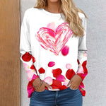 Casual Heart Print T-Shirt