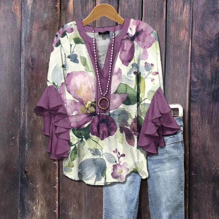 Casual Floral Print Blouse