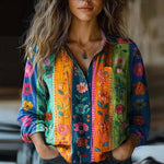 Vintage Floral Print Blouse