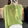 Leaf Print Knit Sweater