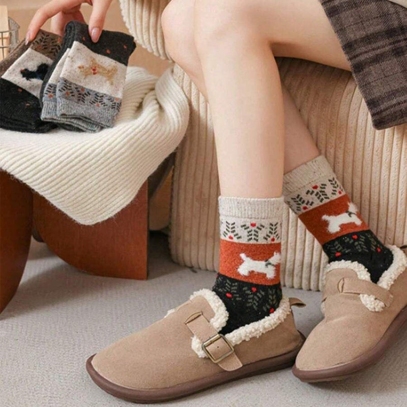 Warm Puppy Pattern Socks