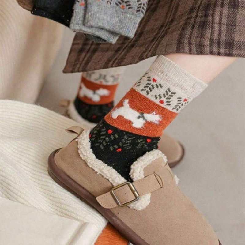 Warm Puppy Pattern Socks