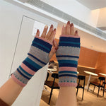 Colourful Striped Warm Gloves