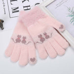 Warm Cat Pattern Gloves