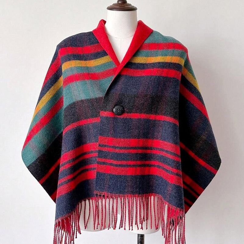 Vintage Plaid Shawl