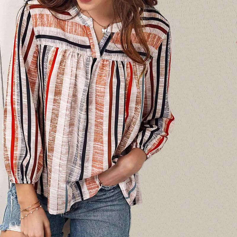 Casual Colourful Striped Blouse