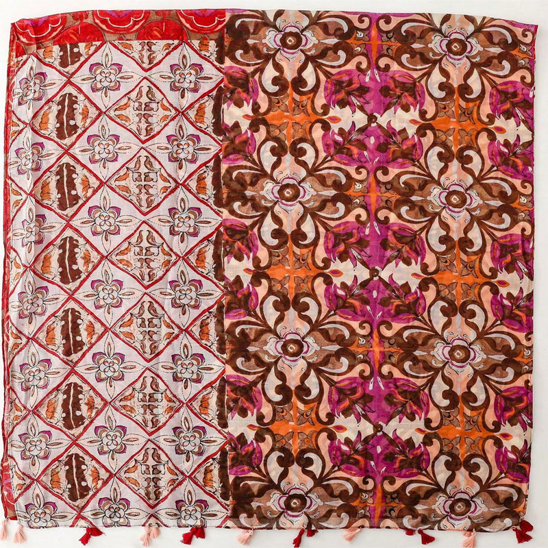 Vintage Floral Print Scarf