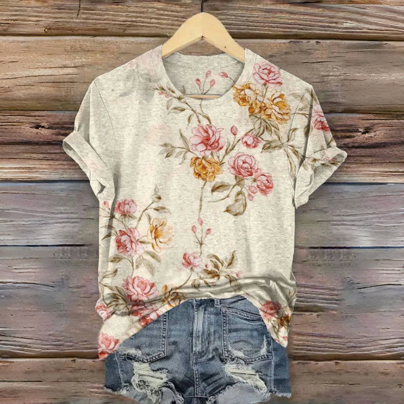 Vintage Floral Print T-Shirt