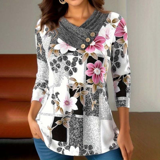 Casual Abstract Print Blouse