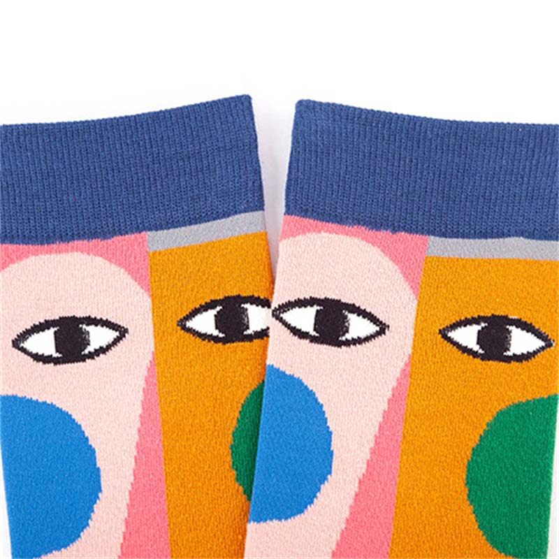 Abstract Colour Block Socks