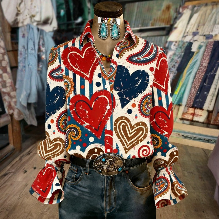 Floral Print Pleated Blouse