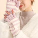 Striped Knitted Gloves