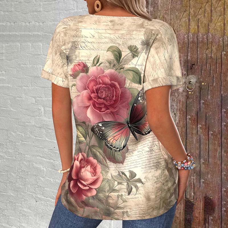 Vintage Floral Print T-Shirt