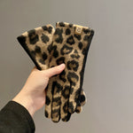 Leopard Print Warm Gloves